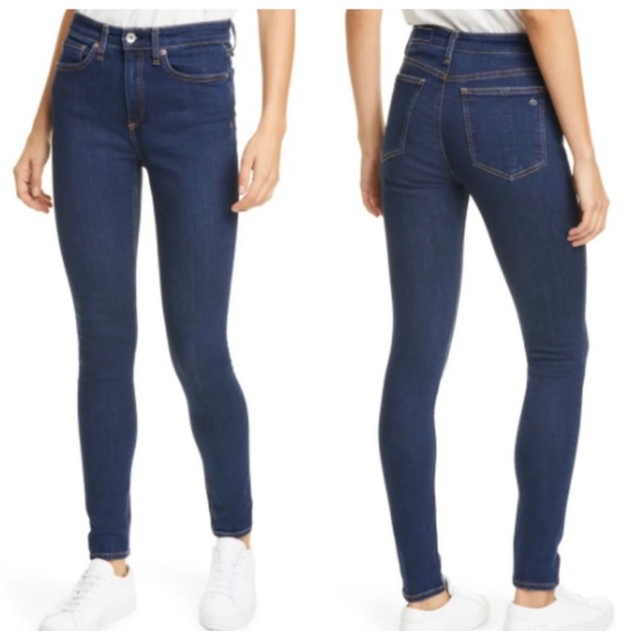 rag & bone Denim - Rag & Bone Nina high-rise Skinny Jeans Dark Wash EUC Size 25